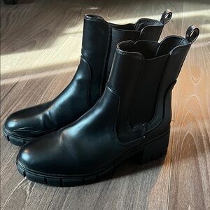 Black Leather Ankle Boots